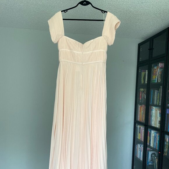 Boutique 1861 Pink Chiffon Off-Shoulder Dress – Size XL, NWT - Picture 3 of 14